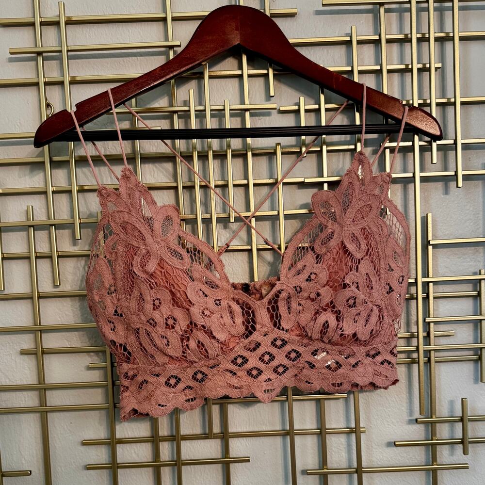 FP ONE Free People Dusty Rose Lace Crochet Bralette